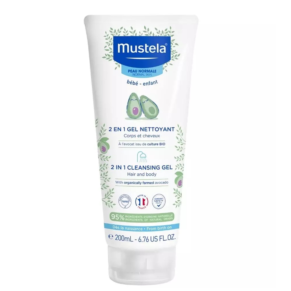 Mustela Гель для купания 2в1, 200 мл (Mustela, Bebe - время купаться)