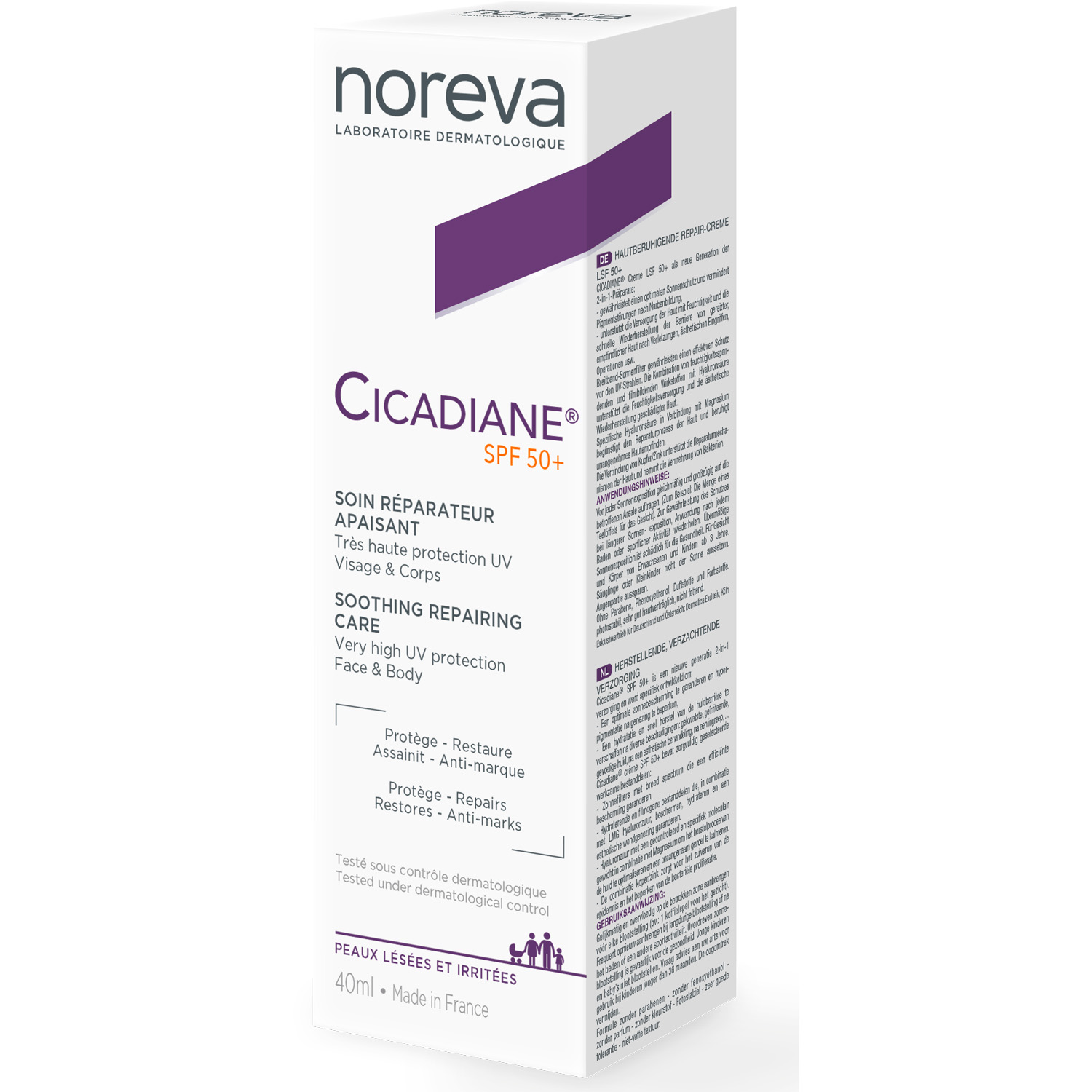 Норева Цикадиан Восстанавливающий успокаивающий крем SPF 50+, 40 мл (Noreva, Cicadiane) фото 1