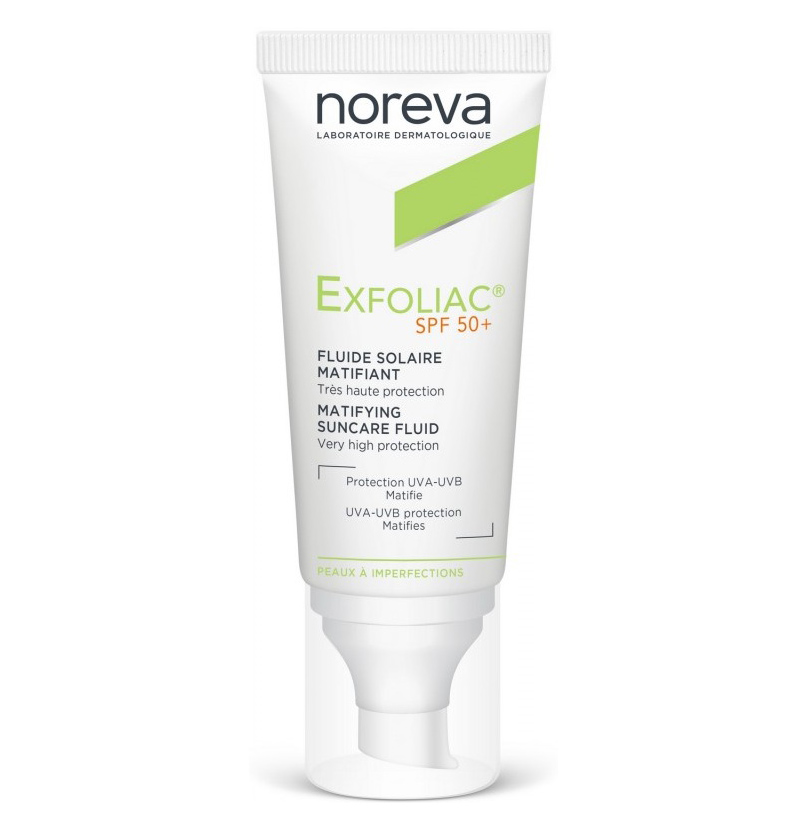 Noreva Матирующая солнцезащитная эмульсия SPF 50+, 40 мл (Noreva, Exfoliac) noreva laboratories exfoliac матирующая эмульсия spf 50 matifying suncare fluid 40 мл