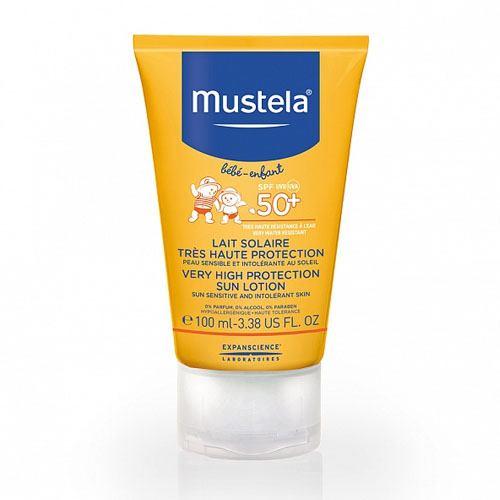 Mustela Бебе Солнцезащитное молочко с очень высокой степенью защиты SPF 50+, 100 мл (Mustela, Sun)