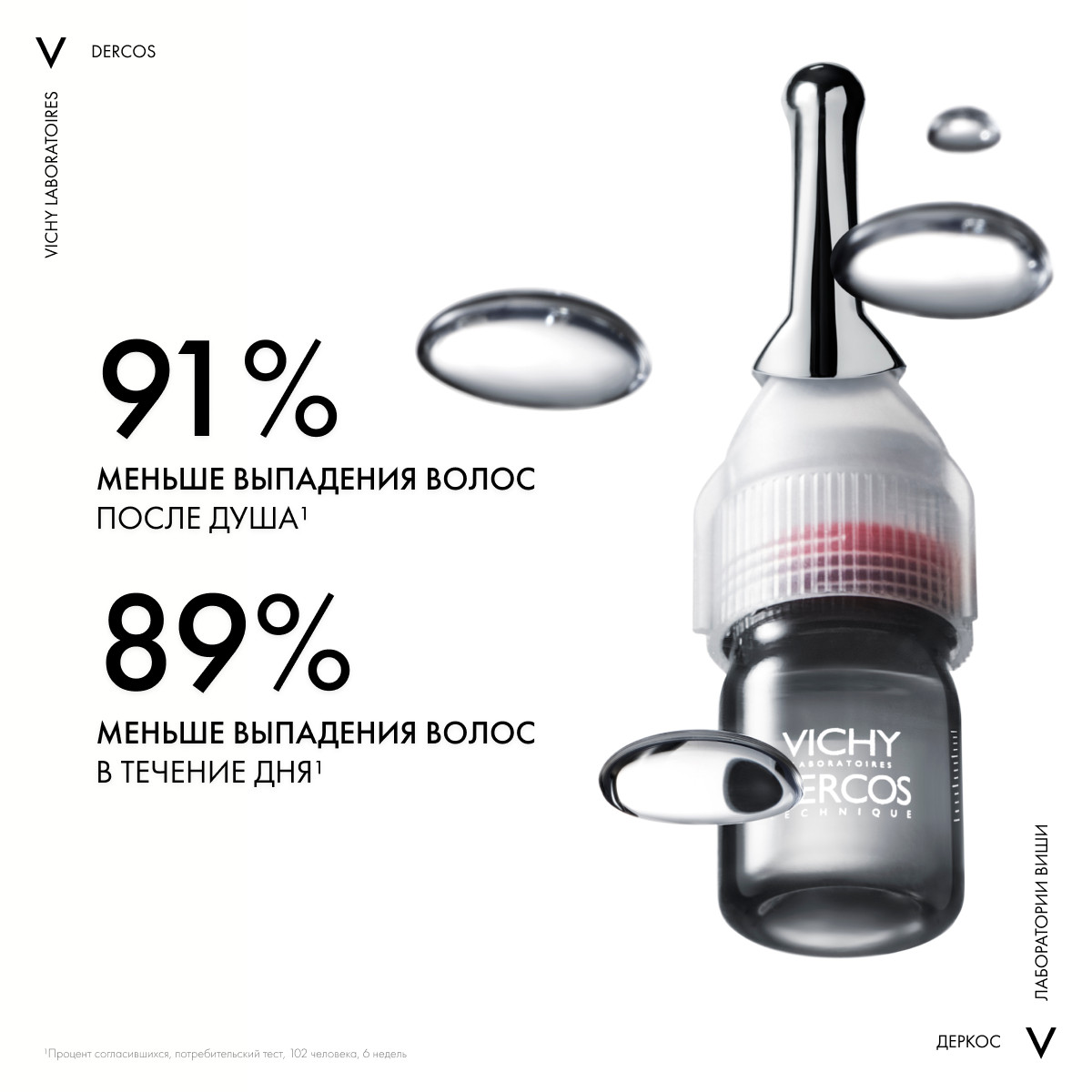 Виши Средство против выпадения волос для мужчин Intensive 5, 21 монодоза (Vichy, Dercos Aminexil) фото 3