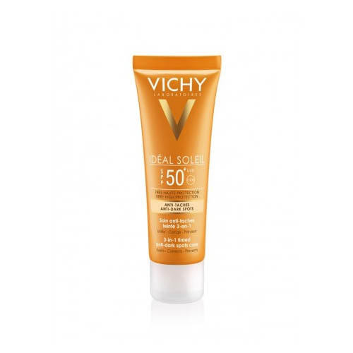 3 в 1 Тонирующий уход против пигментных пятен SPF50, 50 мл (Vichy, Ideal Soleil)