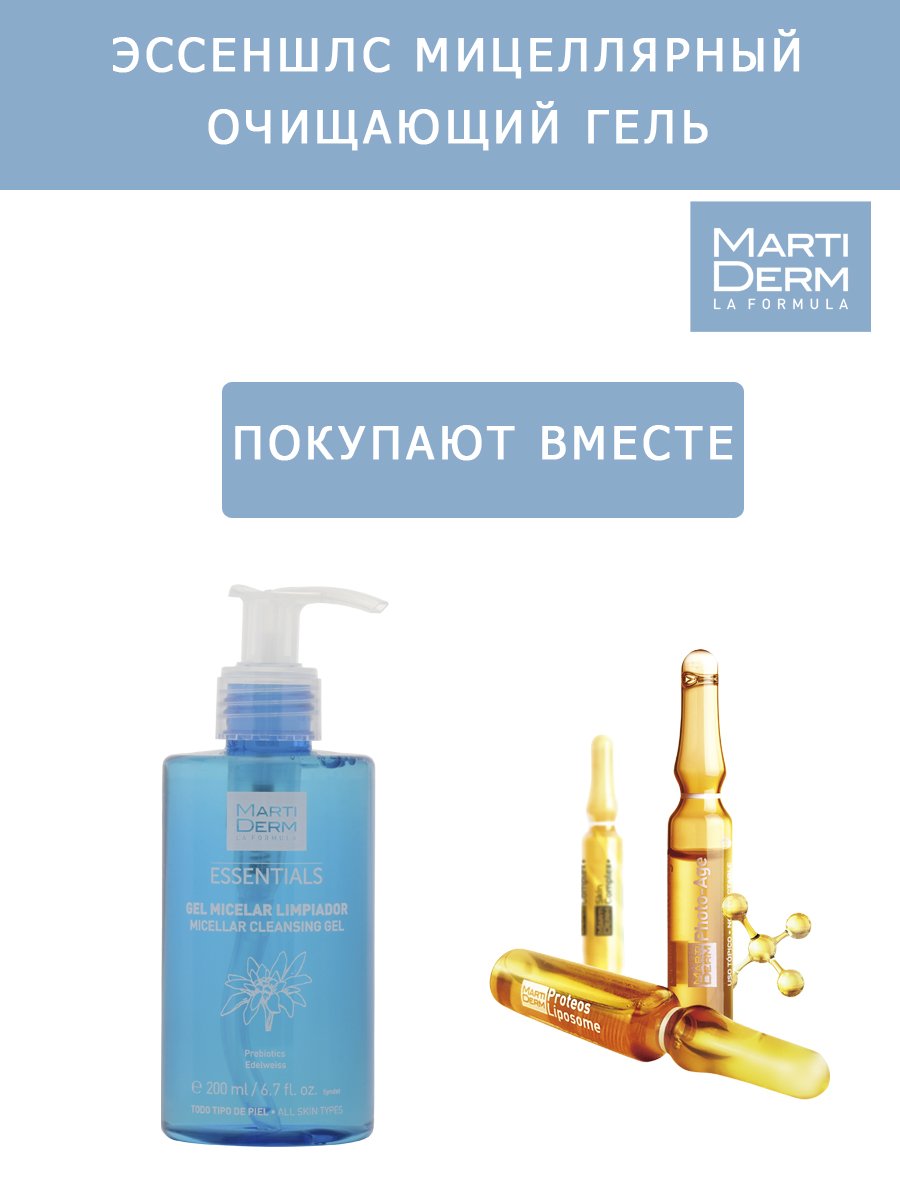 Мартидерм Мицеллярный очищающий гель, 200 мл (Martiderm, Essentials) фото 5