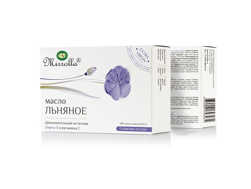Мирролла Льняное масло 250 мл индивидуальная упаковка (Mirrolla, Растительные масла) фото 0