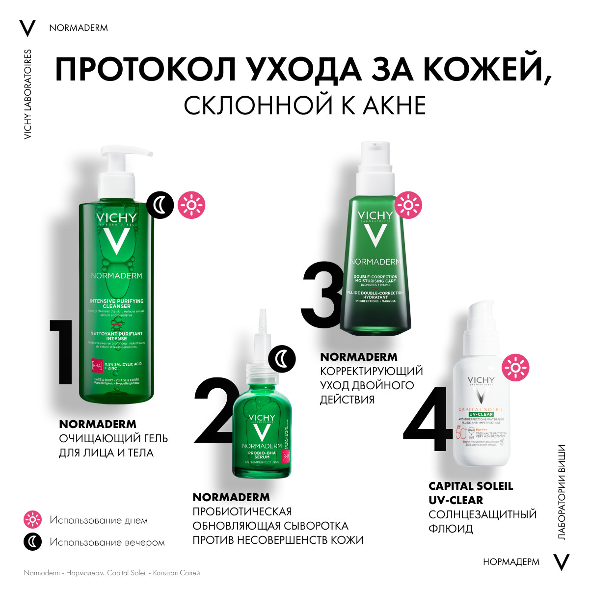 Виши Интенсивно очищающий гель для проблемной кожи, 400 мл (Vichy, Normaderm) фото 11