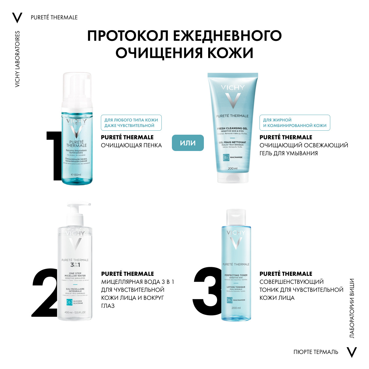 Виши Мицеллярная вода универсальная для чувствительной кожи лица и вокруг глаз, 400 мл (Vichy, Purete Thermal) фото 9