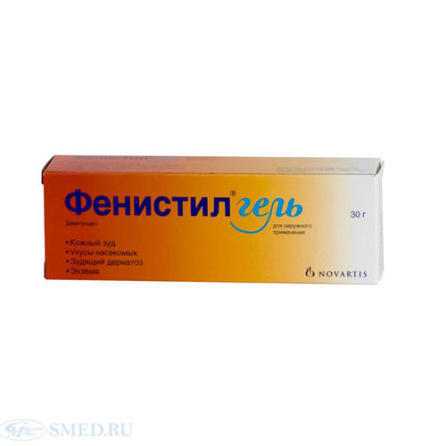 Медикамент Фенистил гель д/наружн пр 0,1% 30г N1 туба (Medicament, pharmacy) фото 0