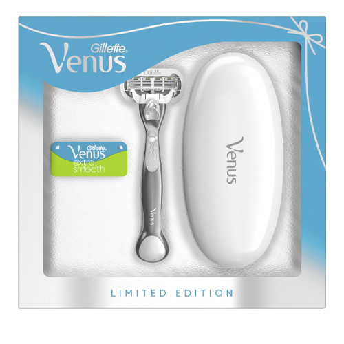

Gillette Подарочный набор Gillette Venus Platinum (бритва с 1 сменной кассетой + Venus Embrace сменные кассеты 2 шт + дорожный чехол) (Gillette, Бритвы и лезвия), Бритвы и лезвия