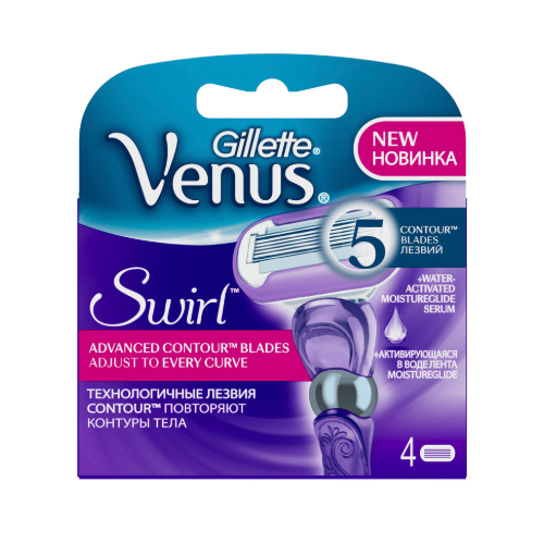 

Gillette Сменные кассеты Venus Swirl 4 шт (Gillette, Бритвы и лезвия), Бритвы и лезвия