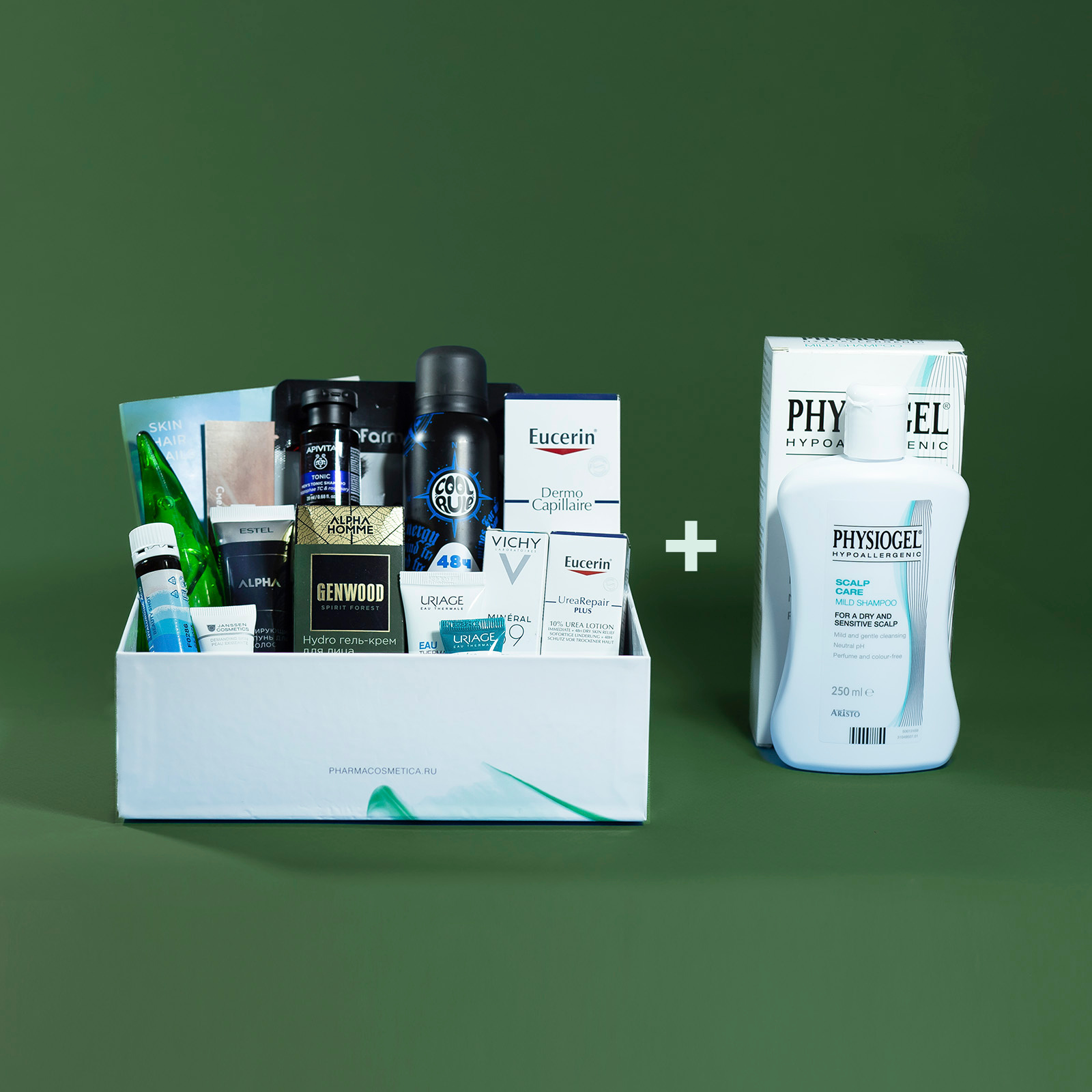 pharmabeautybox beautybox summer vibe sunbrella spf 50 для PharmaBeautyBox Men's beautybox 2024 + Мягкий шампунь для сухой и чувствительной кожи головы Physiogel (PharmaBeautyBox, Seasons)
