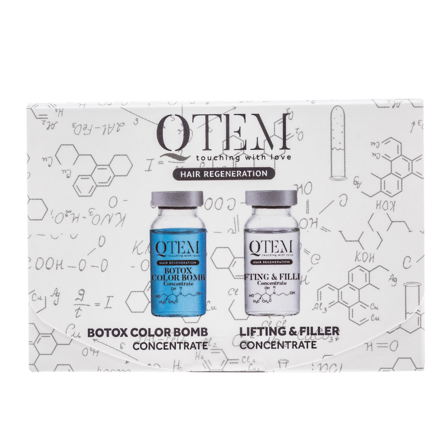 Qtem Набор холодный филлер: Lifting & Filler 15 мл + Color Bomb 15 мл (Qtem, Hair Regeneration)