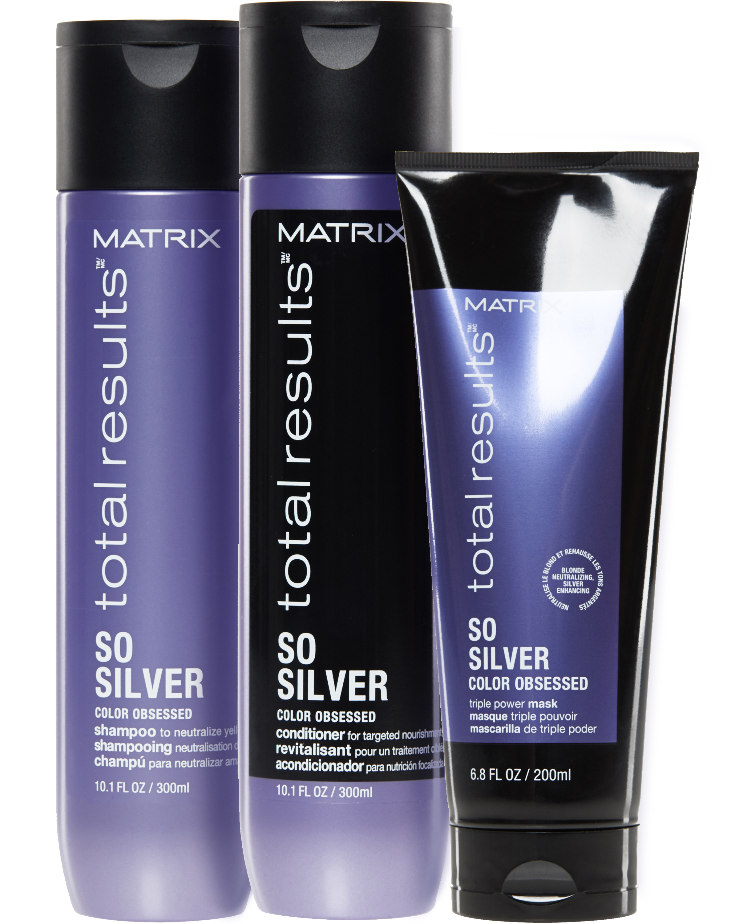 Матрикс Набор So Silver:  шампунь 300 мл + кондиционер 300 мл + маска тройного действия 200 мл (Matrix, Total results) фото 0