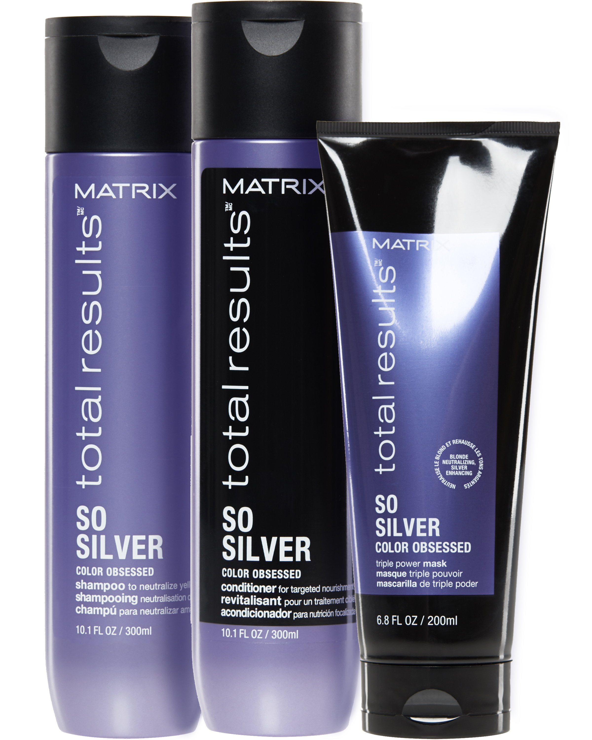 Матрикс Набор So Silver:  шампунь 300 мл + кондиционер 300 мл + маска тройного действия 200 мл (Matrix, So Silver) фото 0