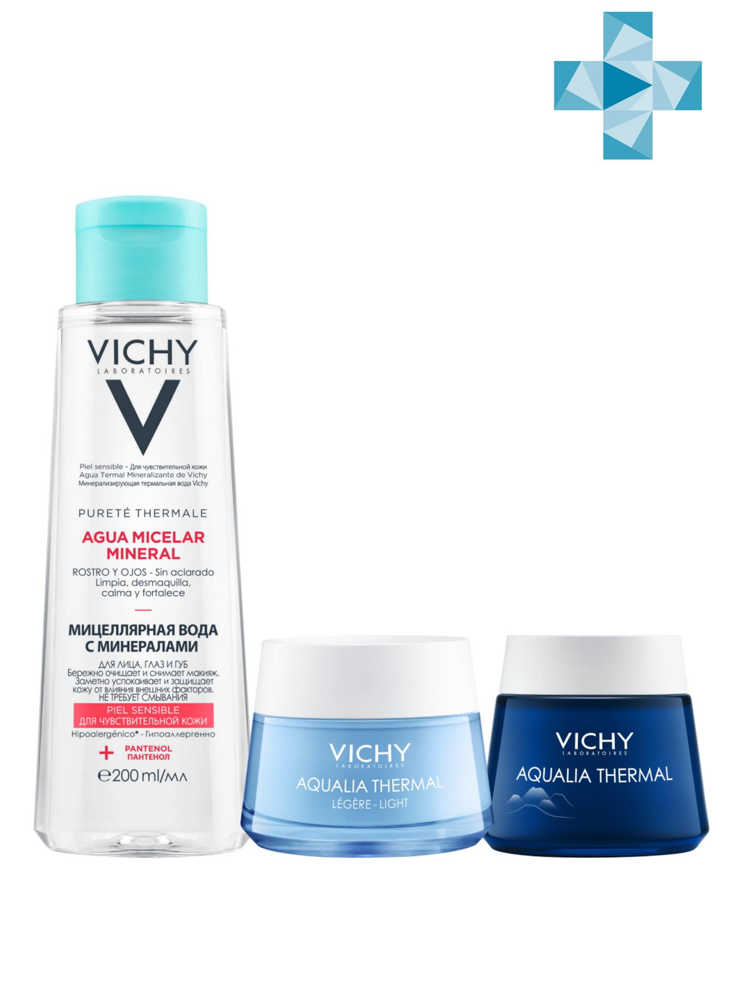 Vichy Набор AQUALIA THERMAL очищение для нормальной и комбинированной кожи (Vichy, ) vichy мицеллярная вода универсальная для чувствительной кожи лица и вокруг глаз 400 мл vichy purete thermal