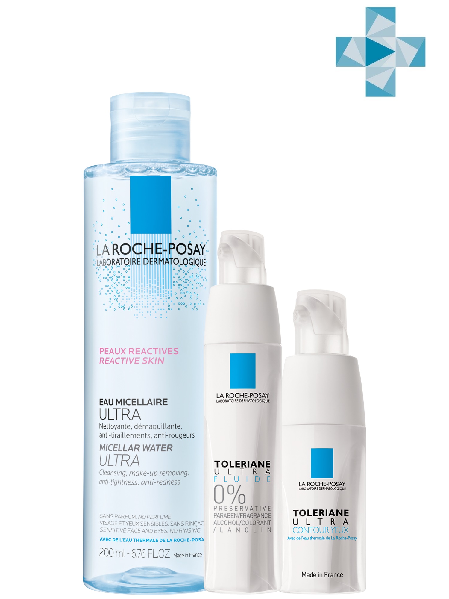 Ля Рош Позе Набор Ultra Fluid 40 мл + Ultra Eyes 20 мл + Micellar water 200 мл (La Roche-Posay, Toleriane) фото 0