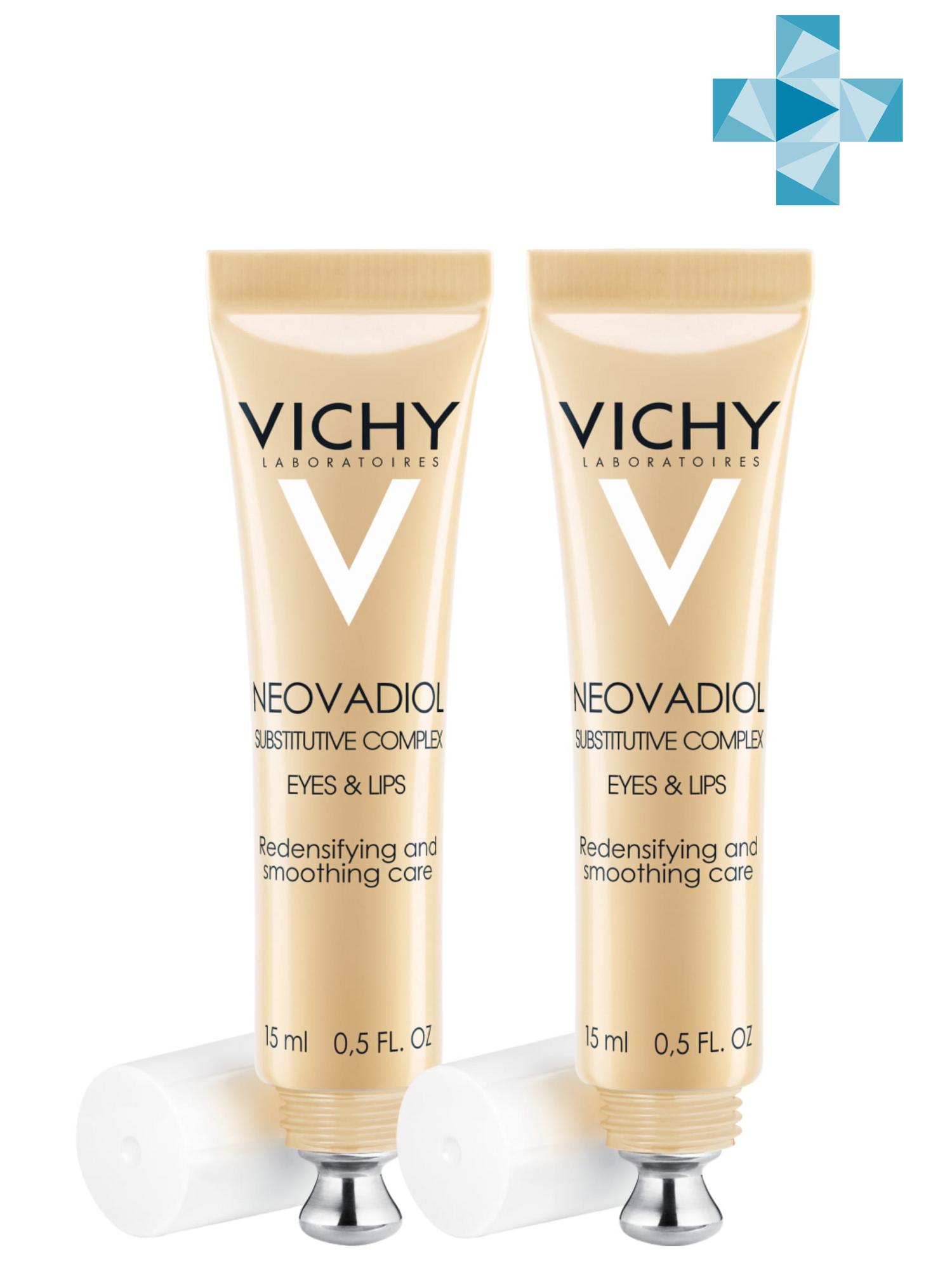 Купить Vichy Комплект Неовадиол Крем для контура глаз и губ, 2 шт. по 15 мл (Vichy, Neovadiol), Франция