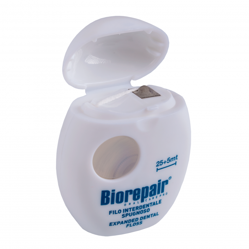 Биорепейр Расширяющаяся зубная нить без воска поддерживающая белизну Non-Waxed Expanded Floss, 30м (Biorepair, Уход за зубами) фото 2