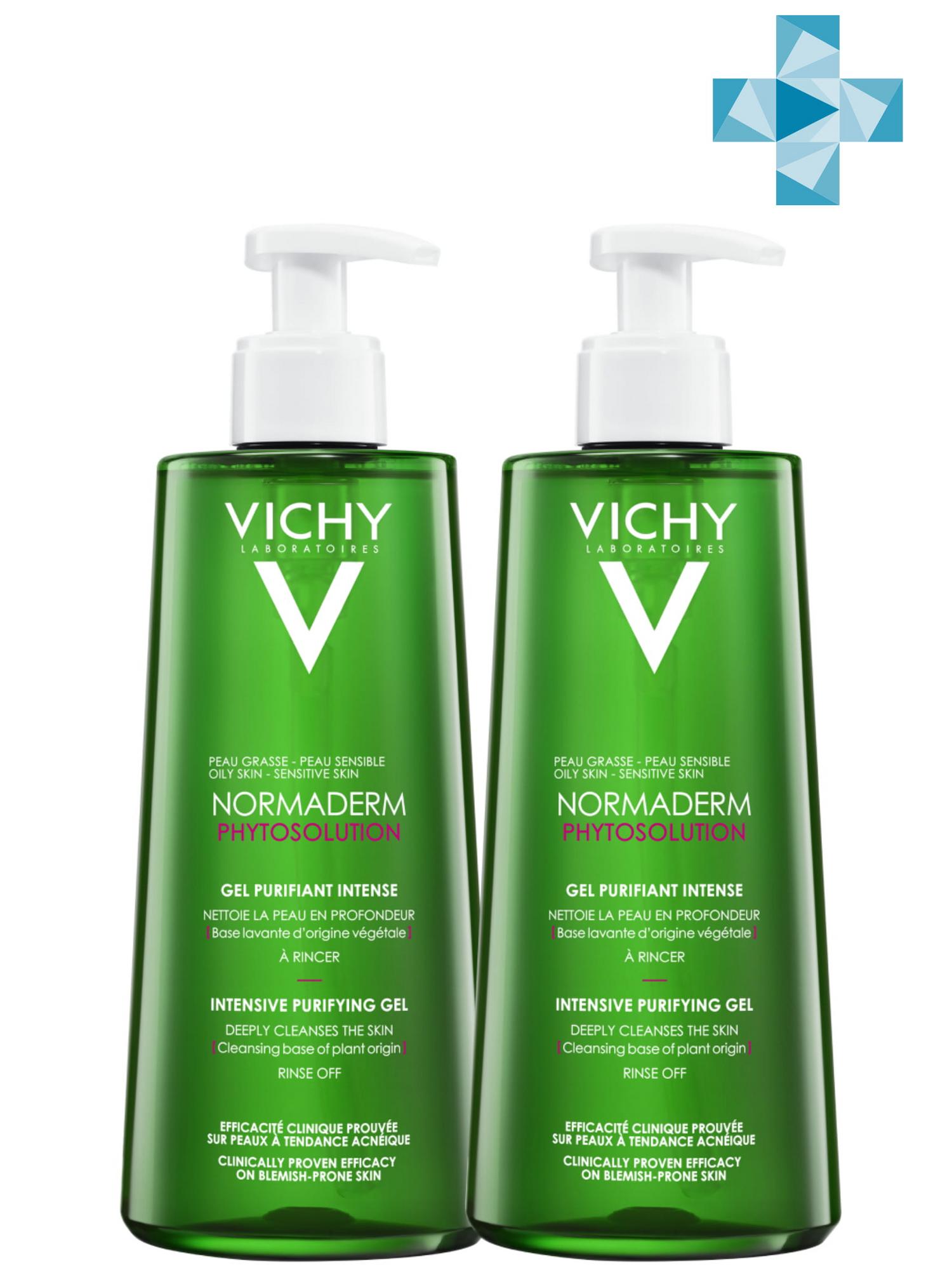 Купить Vichy Комплект Нормадерм Фитосолюшн Очищающий гель для умывания, 2 шт. по 400 мл (Vichy, Normaderm), Франция