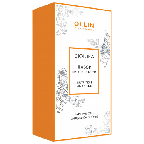 Ollin Professional Набор Питание и блеск (шампунь 250 мл + кондиционер 200 мл) (Ollin Professional, BioNika)