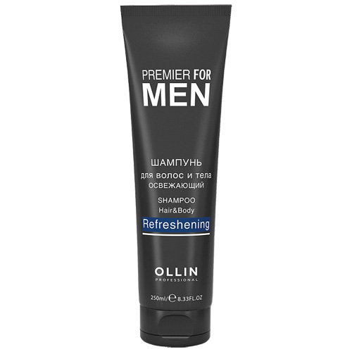 Оллин Професионал Освежающий шампунь для волос и тела, 250 мл (Ollin Professional, Premier for men) фото 0