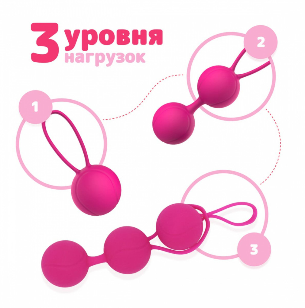Гесс Тренажер Kegel Balls, розовый (Gess, Тренажер Кегеля) фото 5