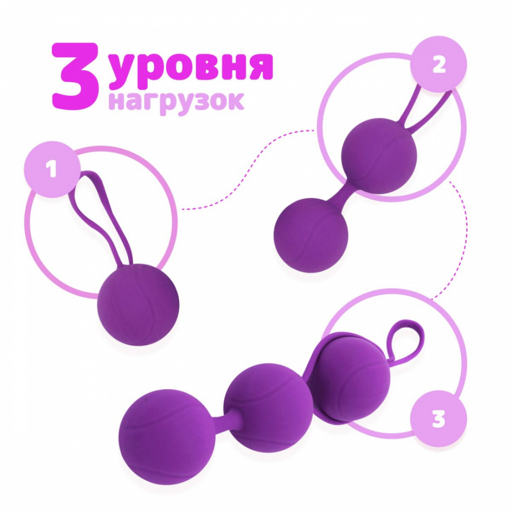 Гесс Тренажер Kegel Balls, фиолетовый (Gess, Тренажер Кегеля) фото 5