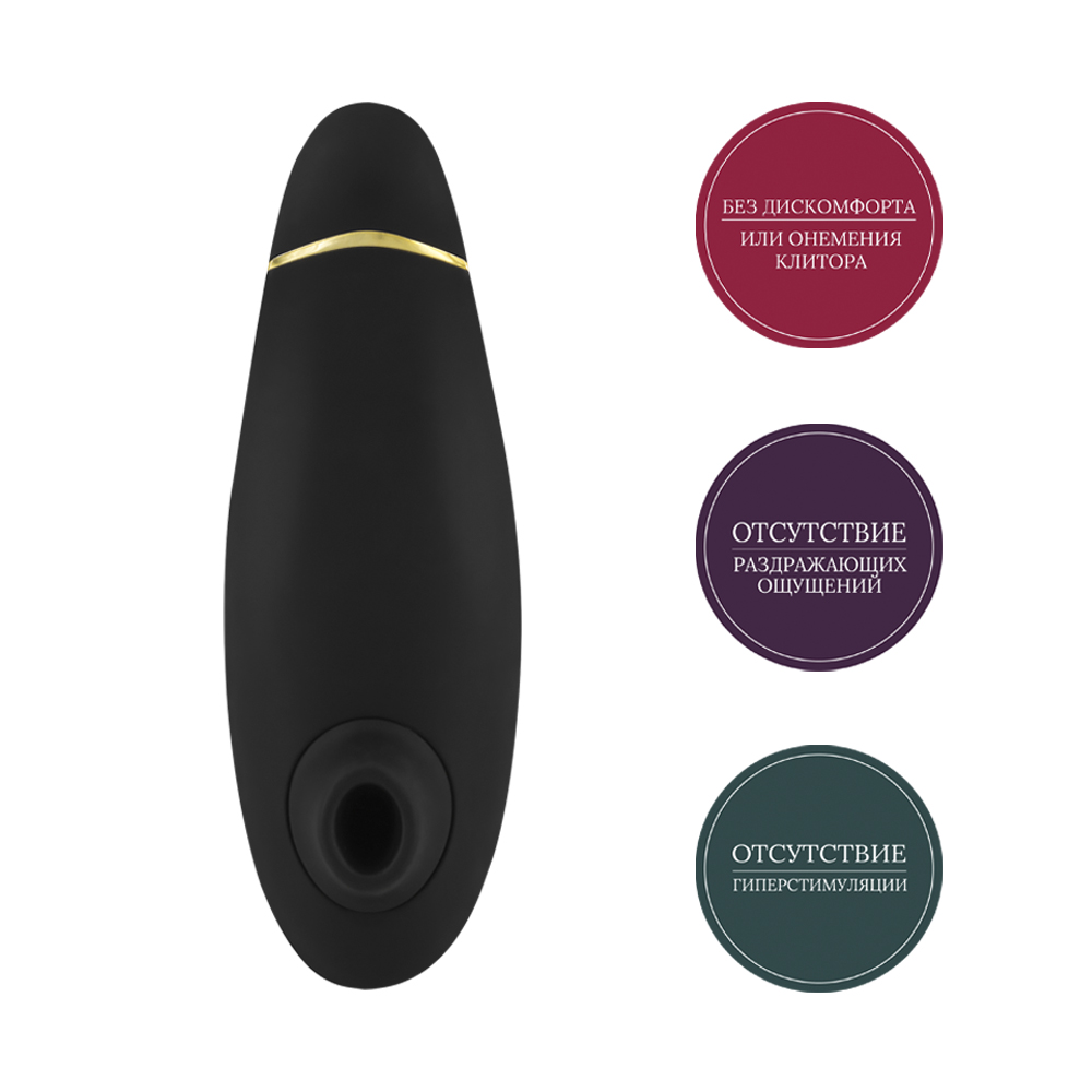 Вуманайзер Бесконтактный клиторальный стимулятор Premium, черный/золотой (Womanizer, ) фото 1