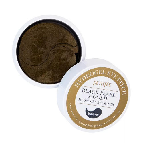 Петитфи Патчи для глаз с черным жемчугом и золотом Black Pearl & Gold Eye Patch, 60 шт х 1,4 г (Petitfee, Eye Patch) фото 0