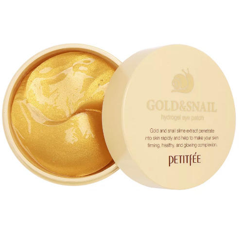 Петитфи Патчи для глаз гидрогелевые с золотом и экстрактом улитки Gold & Snail Eye Patch, 60 шт (Petitfee, Eye Patch) фото 0