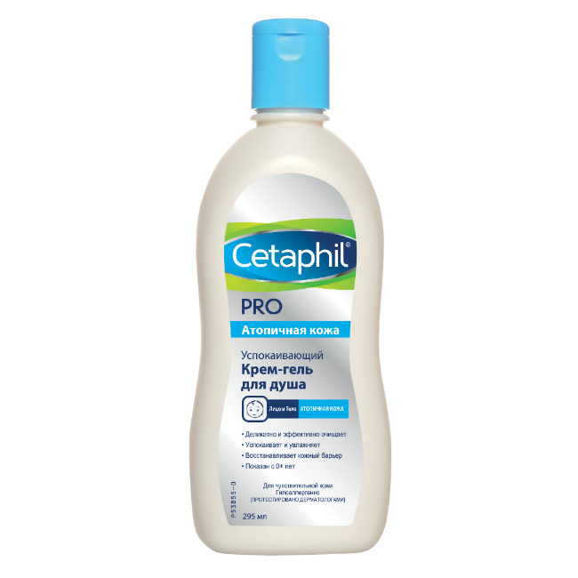 Cetaphil Успокаивающий крем-гель для душа 295мл (Cetaphil, Restoraderm)