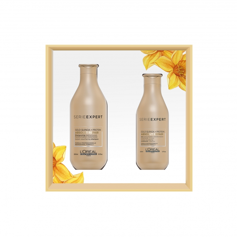Лореаль Профессионель Весенний Набор Абсолют: Абсолют Репер Голд Киноа + Протеин Шампунь, 300 мл + Абсолют Репер Голд Киноа + Протеин Смываемый Уход, 200 мл (L'oreal Professionnel, Serie Expert) фото 4