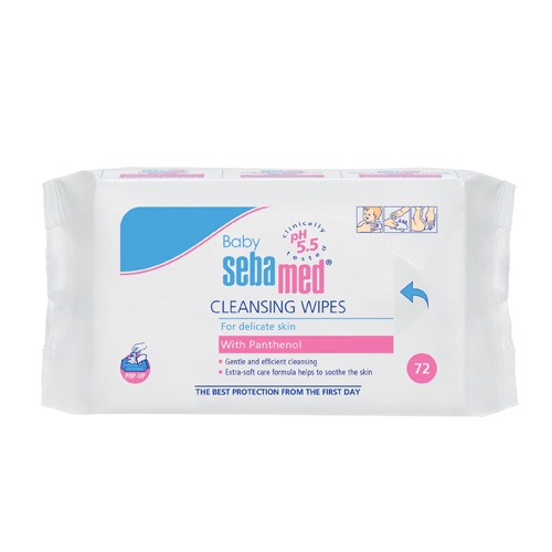 Себамед Салфетки детские очищающие Baby с пантенолом wipes with panthenol 72 шт. (Sebamed, Baby Line) фото 0