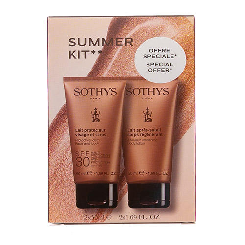 Сотис Промо набор Солнечная линия 2019: SPF30 Face and body lotion, 50 мл + After-sun refreshing body lotion, 50 мл (Sothys, Sun Care) фото 0