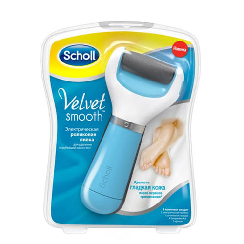 Scholl Электрическая роликовая пилка для удаления огрубевшей кожи стоп (Средняя жесткость) (Scholl, Velvet Smooth)