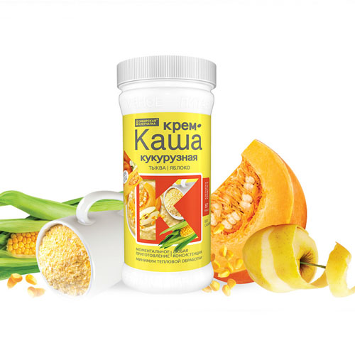  Крем каша кукурузная с овощами ( тыква, яблоко), 350 гр (Сибирская клетчатка, Здоровое питание) фото 0