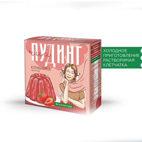  Сухой десерт Чиа пудинг, клубника, 2 саше х 28 гр (Сибирская клетчатка, Здоровое питание) фото 0