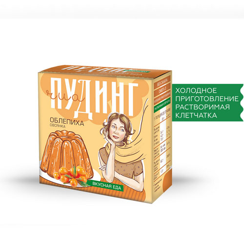  Сухой десерт Чиа пудинг, облепиха, яблоко, 2 саше х 28 гр (Сибирская клетчатка, Здоровое питание) фото 0