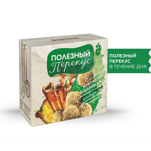  Экструдированный злаковый продукт Полезный Перекус клетчатка в шариках с имбирем и корицей,20 гр (Сибирская клетчатка, Перекусы) фото 0