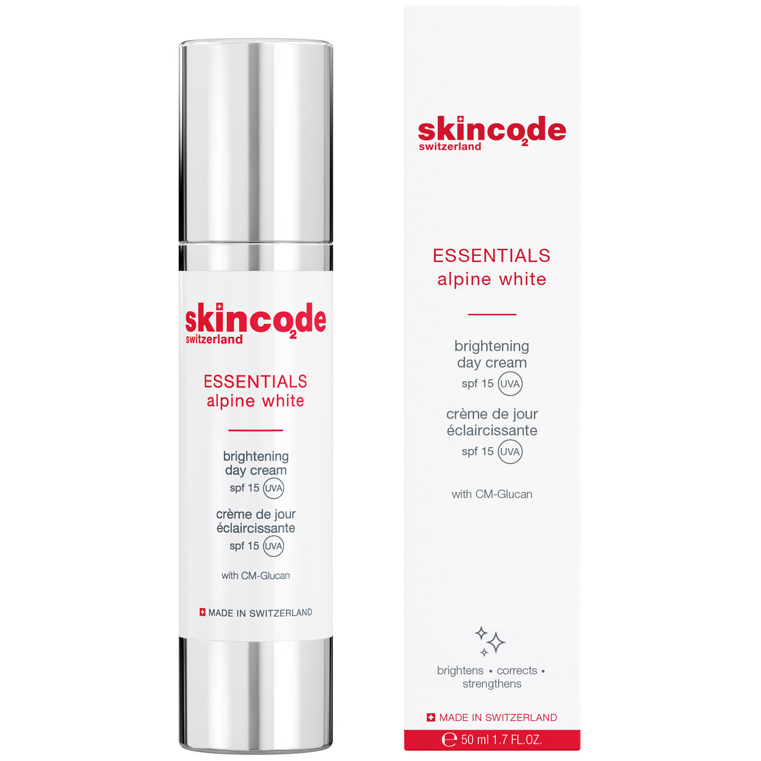 Skincode Осветляющий дневной крем SPF 15, 50 мл (Skincode, Essentials Alpine White) skincode крем essentials alpine white brightening hand cream осветляющий для рук 75 мл