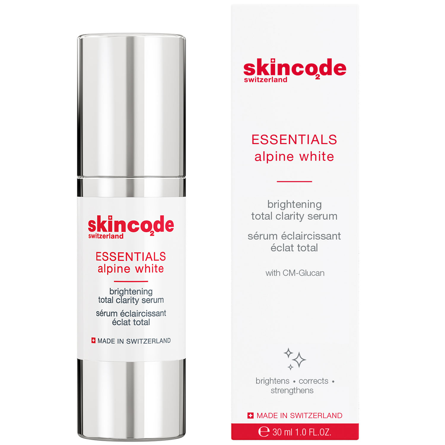 skincode essentials alpine white brightening total clarity serum осветляющая сыворотка для лица 30 мл Skincode Осветляющая сыворотка, придающая сияние, 30 мл (Skincode, Essentials Alpine White)