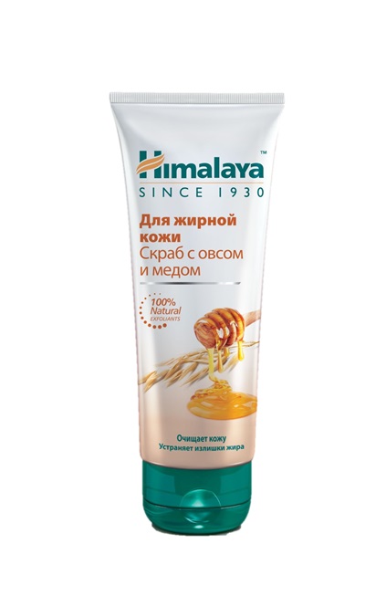 Хималайя Хербалз Скраб для жирной кожи с овсом и медом, 75 мл (Himalaya Herbals, Уход за лицом) фото 0
