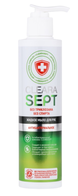 Клерасепт Антибактериальное жидкое мыло для рук, 200 мл (Clearasept, Тело) фото 0