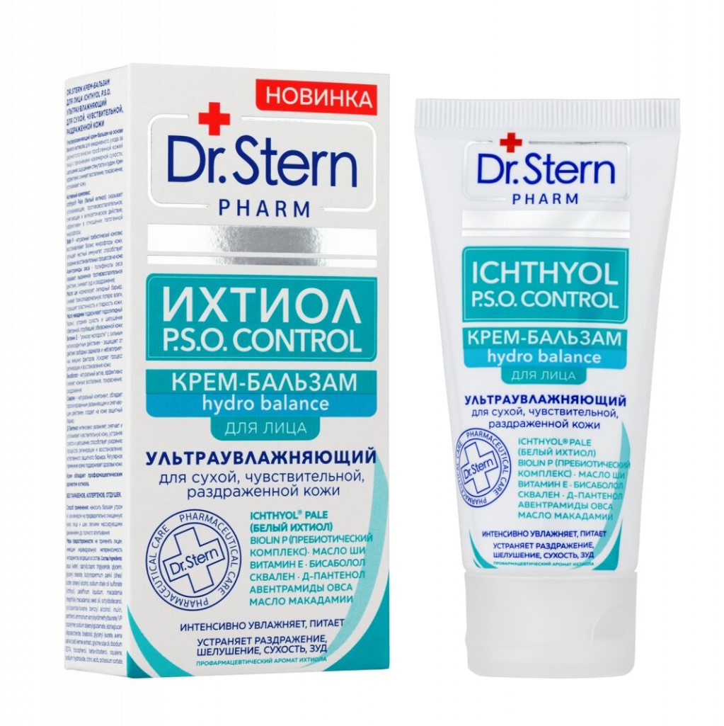 

Dr. Stern Dr.Stern Крем-бальзам для лица Ichthyol P.S.O. ультраувлажняющий для сухой, чувствительной, раздраженной кожи, 50мл (Dr. Stern, Для лица), Для лица
