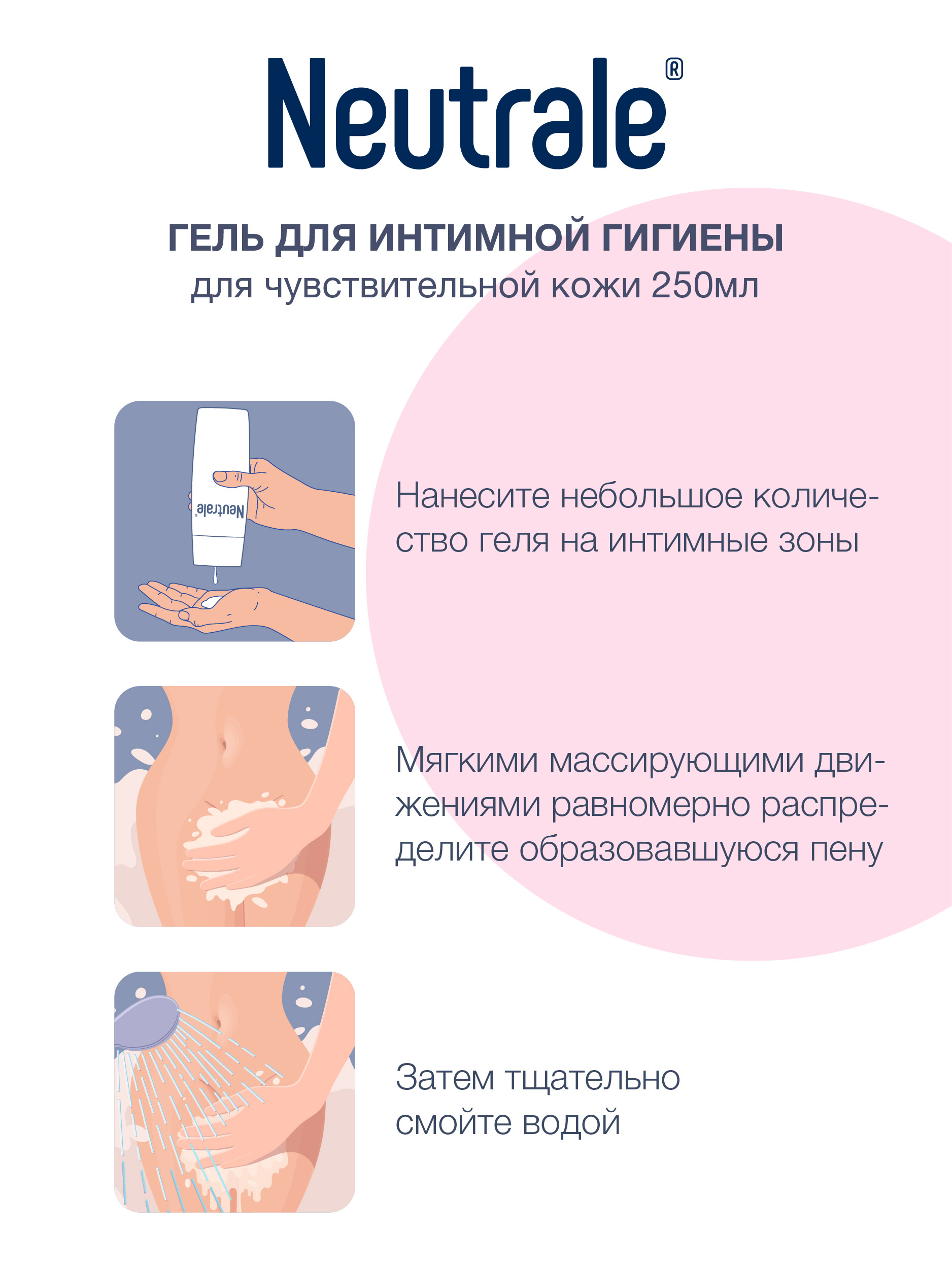 Нейтрале Гель для интимной гигиены для чувствительной кожи, 250 мл (Neutrale, Для тела и волос) фото 3