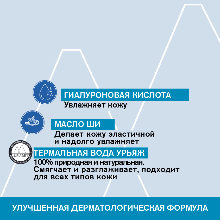 Урьяж Увлажняющее молочко для тела, 200 мл (Uriage, Eau thermale) фото 2