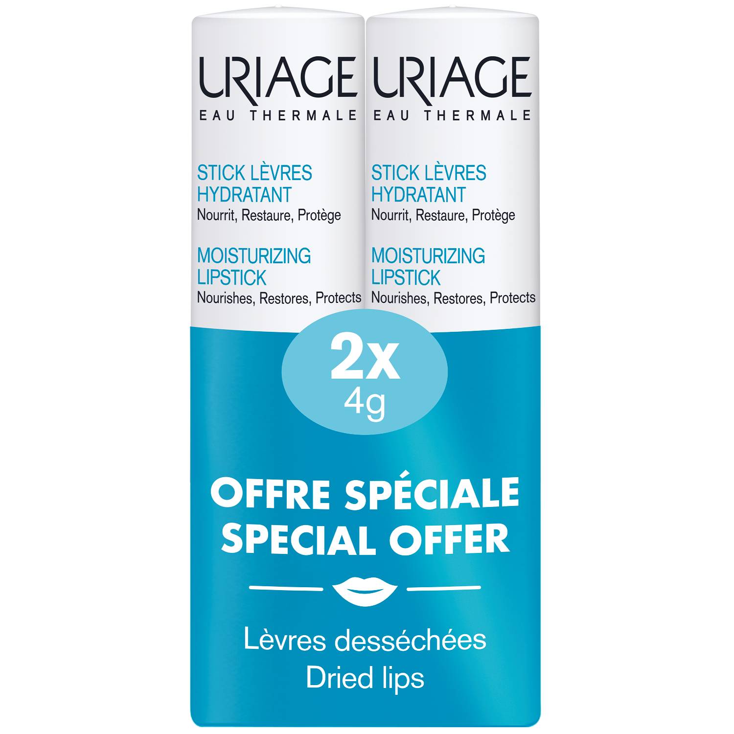 Урьяж Увлажняющий стик для губ, 2 х 4 г (Uriage, Eau thermale) фото 0