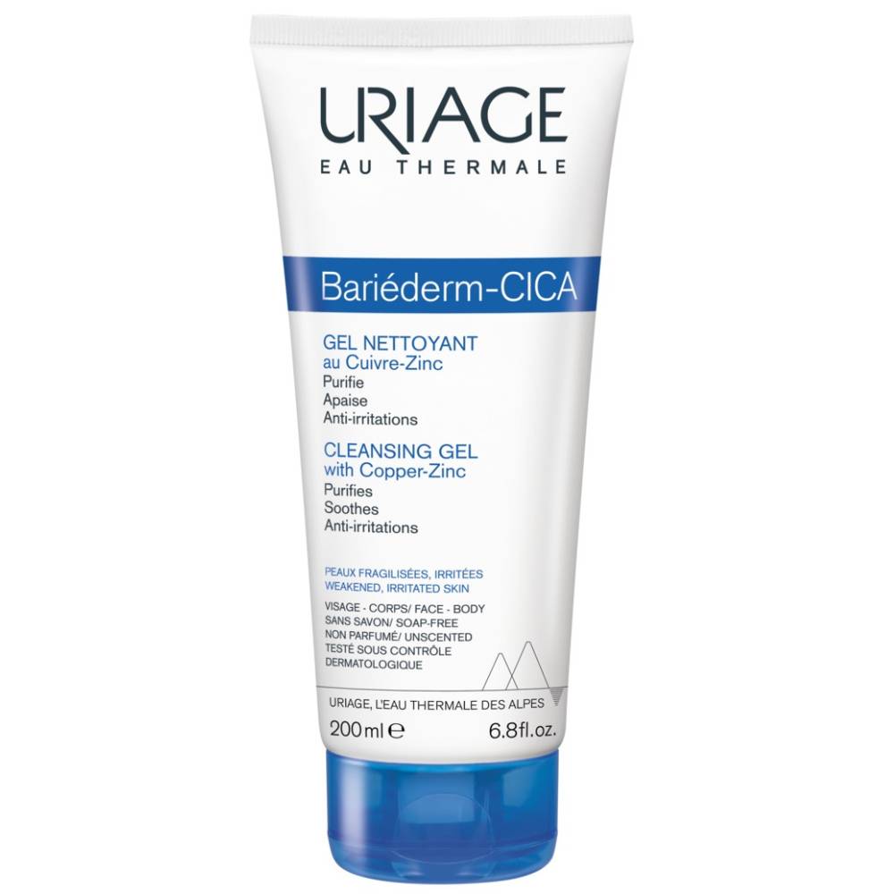 Урьяж Очищающий цика-гель с  Cu-Zn, 200 мл (Uriage, Bariederm) фото 0