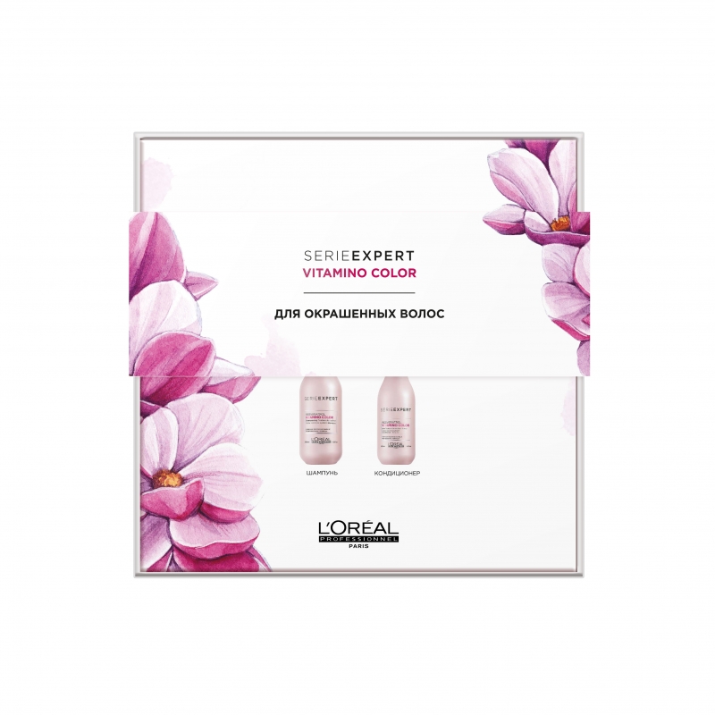 Лореаль Профессионель Весенний Набор Витамино: Шампунь для окрашенных волос, 300 мл + Смываемый Уход, 200 мл (L'oreal Professionnel, Serie Expert) фото 1