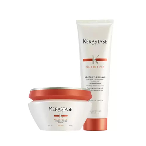 Kerastase Комплект Нутритив: маска + термозащитный уход (Kerastase, Nutritive) kerastase керастаз маска masquintense для сухих и очень чувствительных волос 200 мл kerastase nutritive