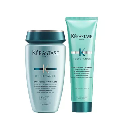 

Kerastase Комплект Резистанс: шампунь ванна + термозащитный уход (Kerastase, Resistance), Resistance